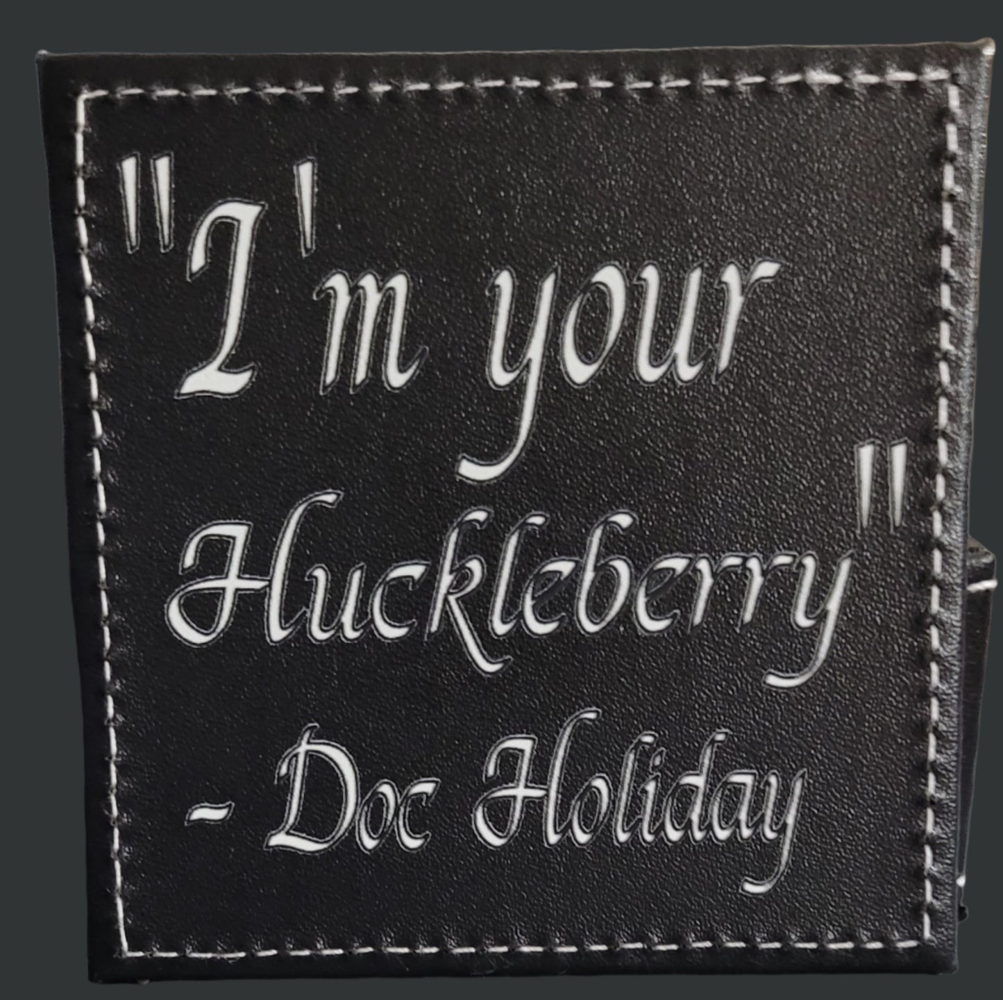 3.5 x 3.5 square black leather coaster